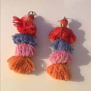 Fun colored tassel earrings